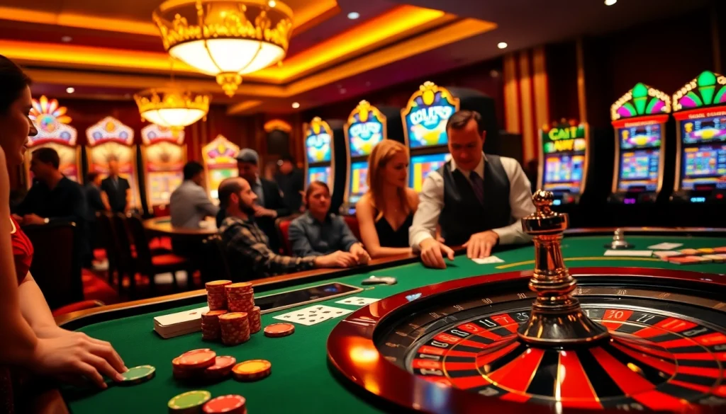 Experience the excitement of mb 66 at a luxurious casino with vibrant games and professional atmosphere.
