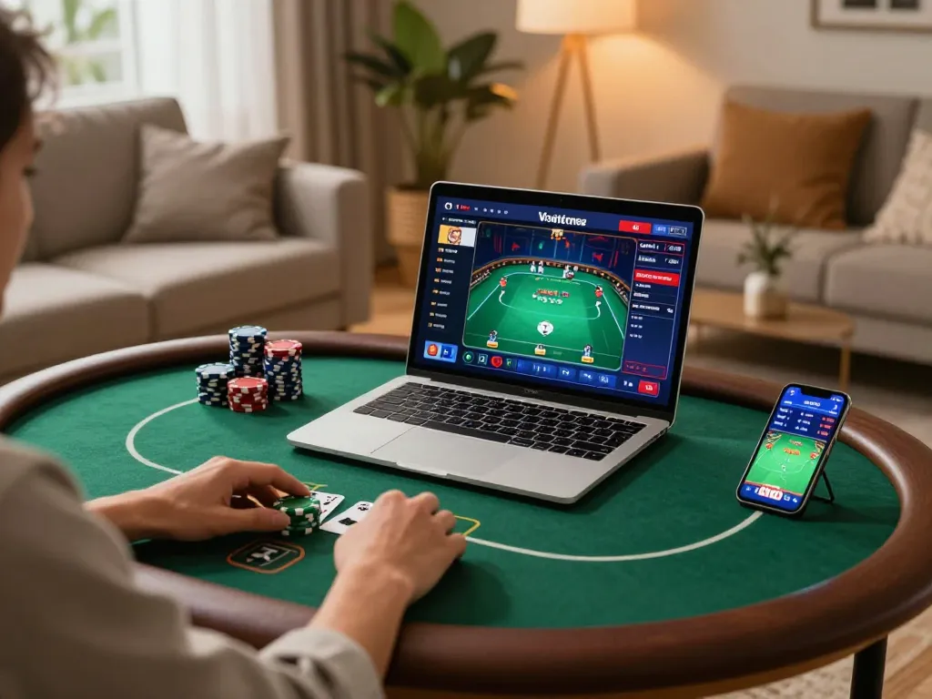 Experience poker gameplay at home with luck88com, enjoying strategic moments and premium gaming.
