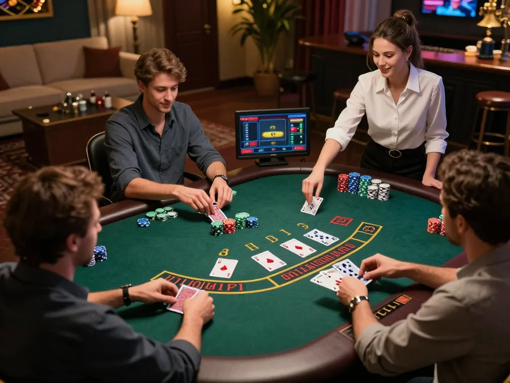 Players enjoy an exciting live blackjack game on rikvip platform, showcasing thrilling stakes and interactive gameplay.
