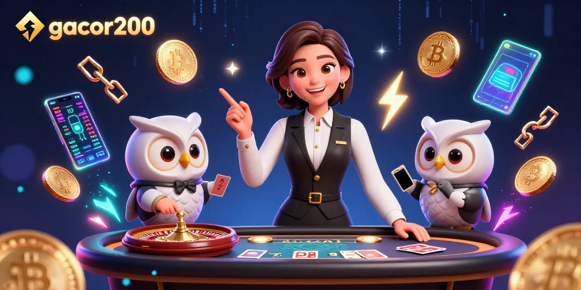 Experience gacor200's exhilarating casino ambiance with vibrant dealers and dynamic gaming elements.