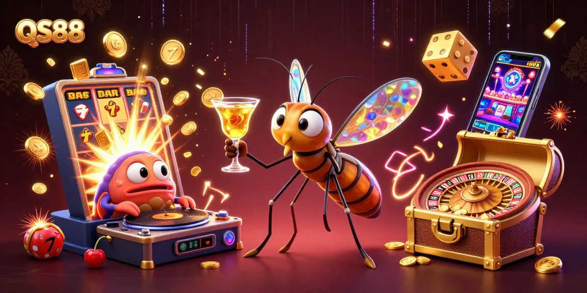 Play and win at QS88 with vibrant casino characters and thrilling gaming elements in action.